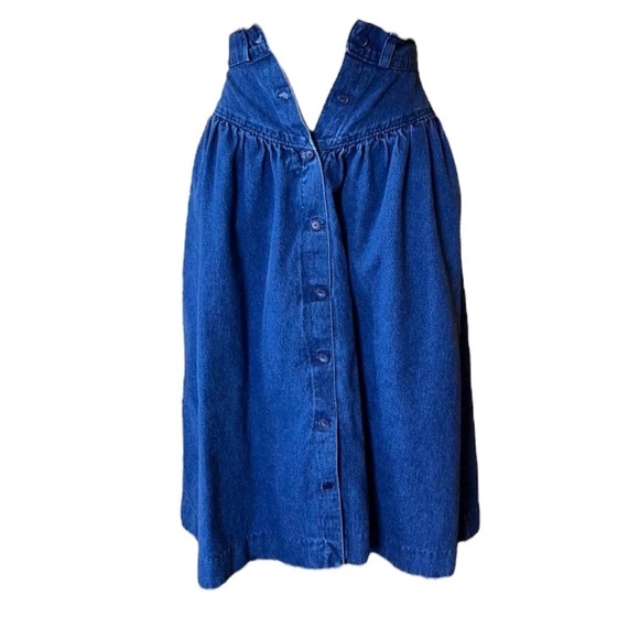 Vintage Small Denim Midi Length Skirt Pockets Modest Prairie Cottage-core Casual - Picture 2 of 7